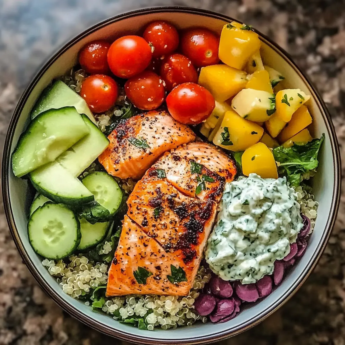 Mediterranean Salmon Bowl