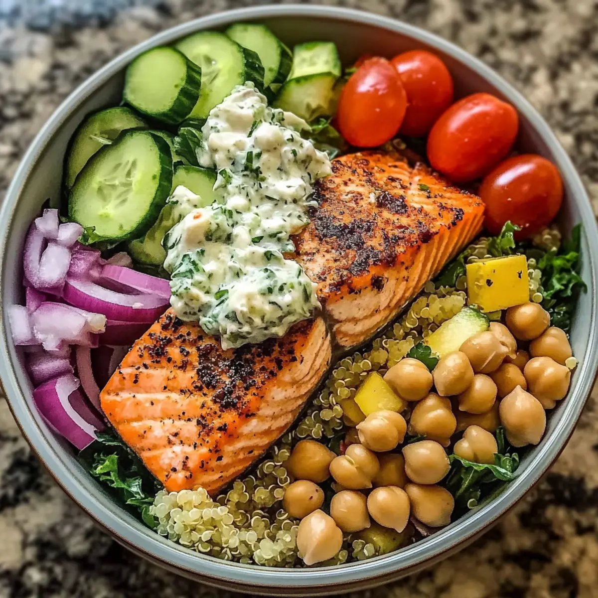 Mediterranean Salmon Bowl: Fresh, Quick, and Deliciously Healthy 5 Mediterranean Salmon Bowl