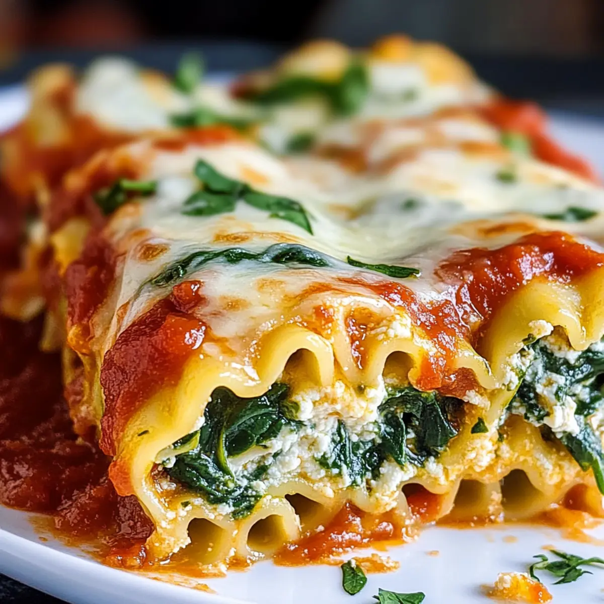 Spinach Lasagna Roll Ups