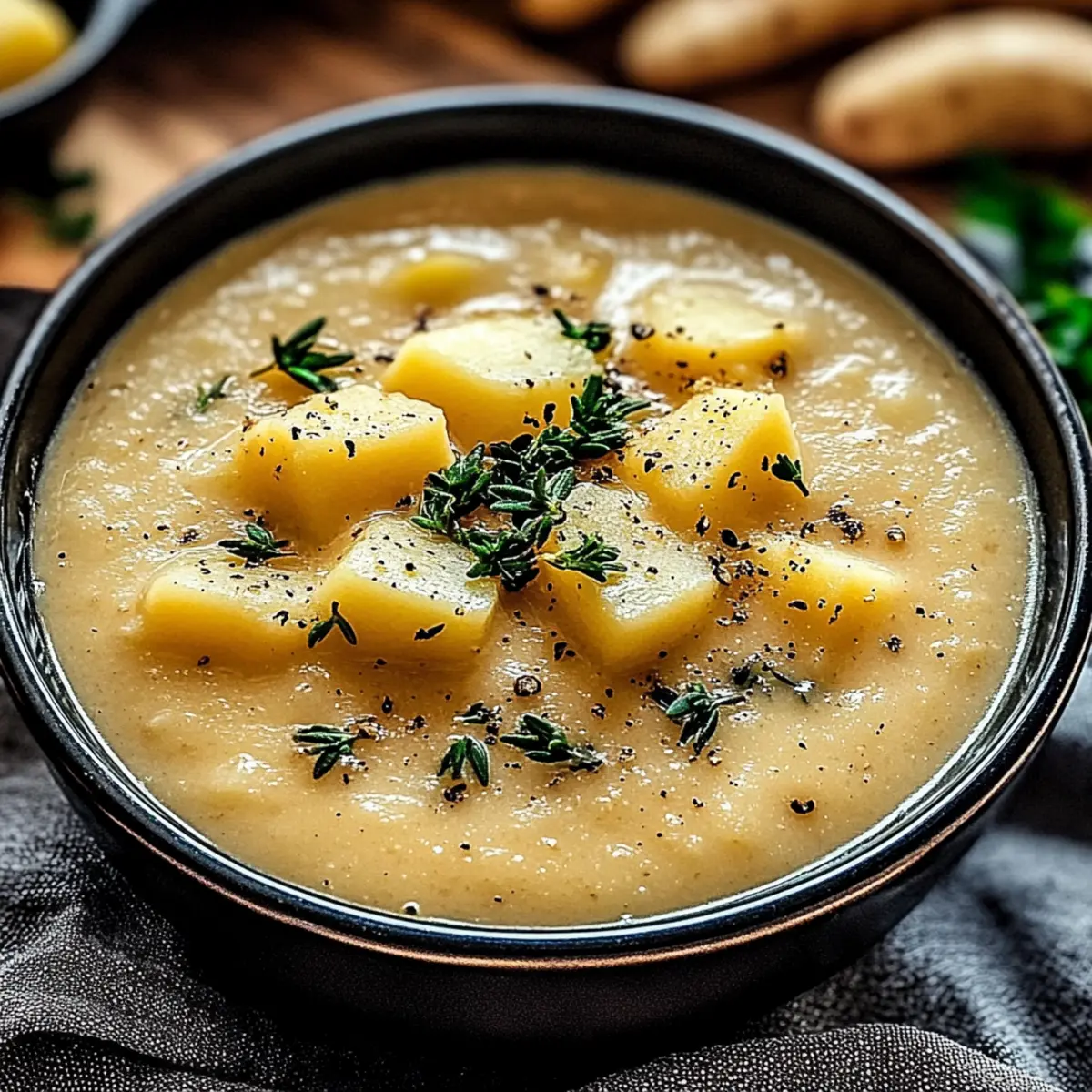 Cheddar Garlic Herb Potato Soup