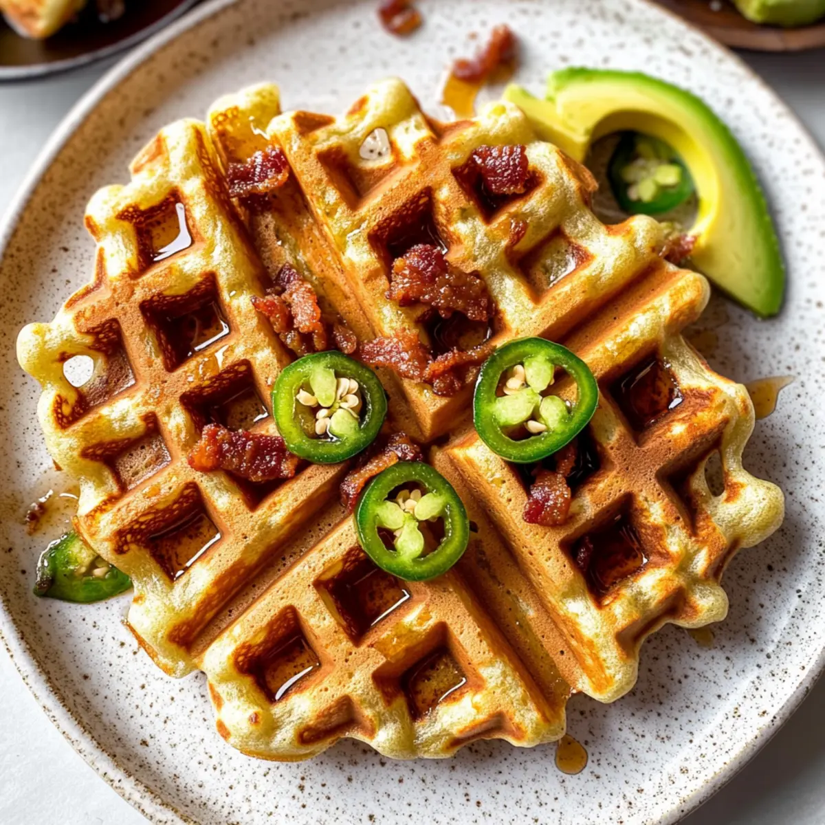 Vegetarian Jalapeño Bacon Waffles
