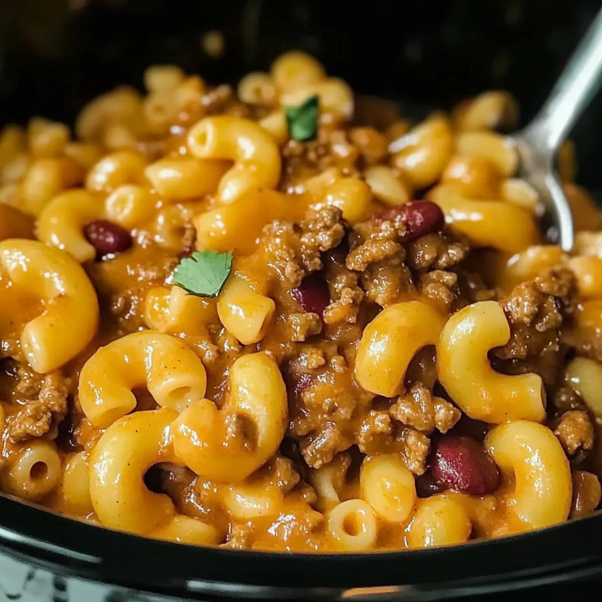 Crockpot Chili Mac and Cheese