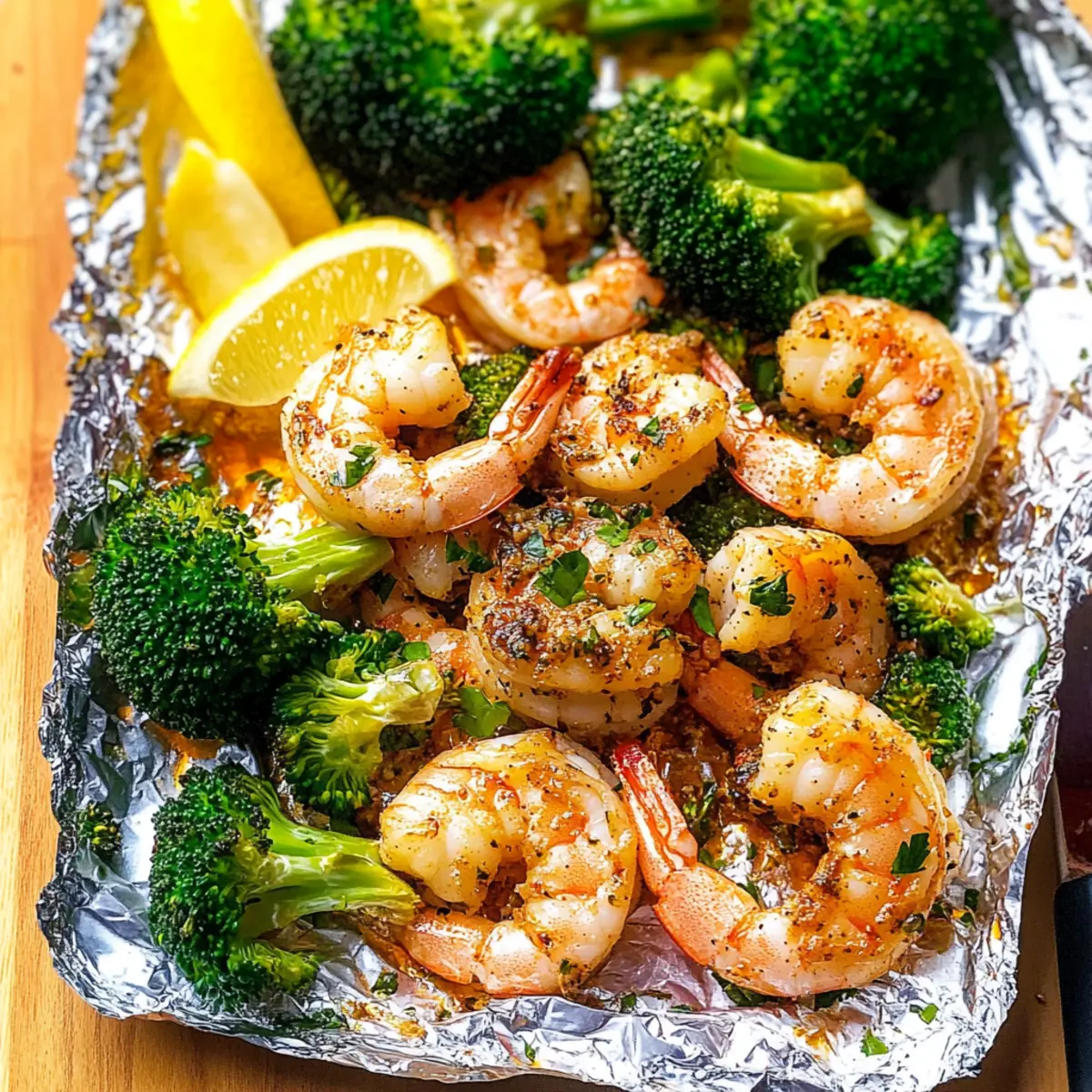 Baked Shrimp and Broccoli Foil Packs