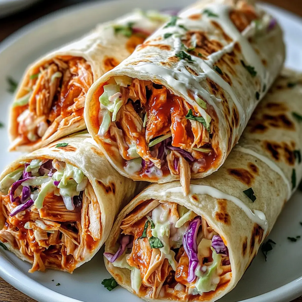 BBQ Chicken Coleslaw Wraps