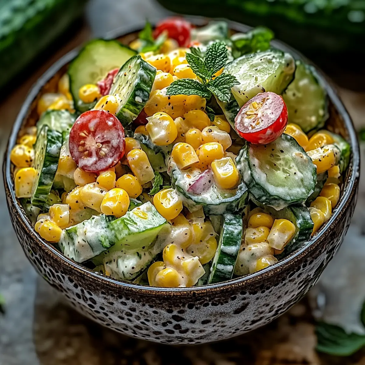 Street Corn Creamy Cucumber Salad