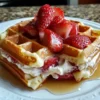 Strawberry Cheesecake Stuffed Waffles