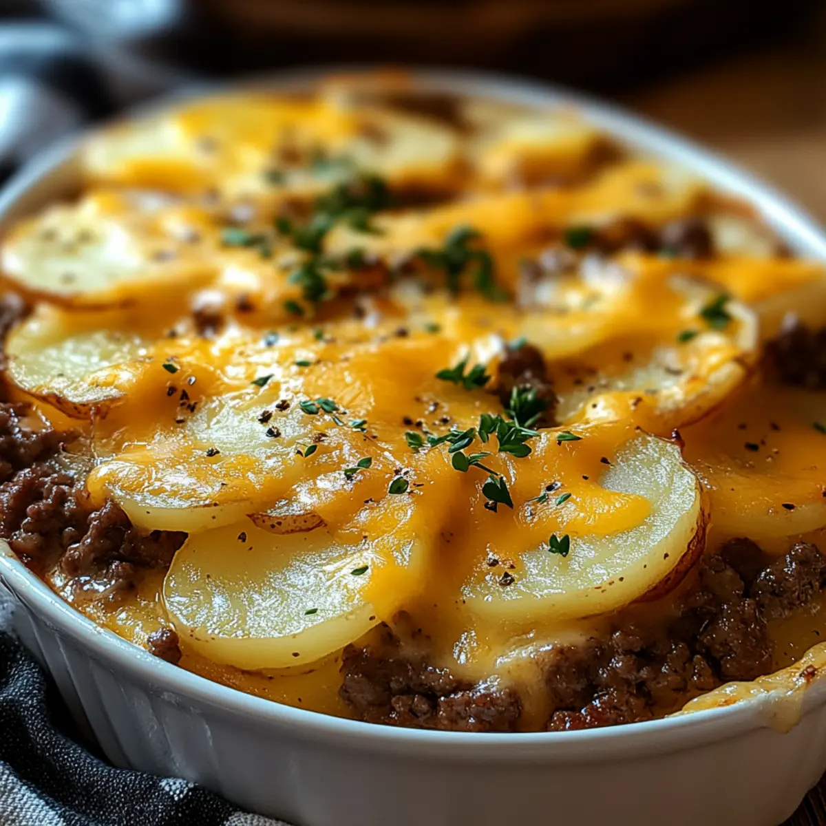 Cheesy Hamburger Potato Casserole