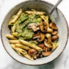 Mushroom Penne with Walnut Pesto