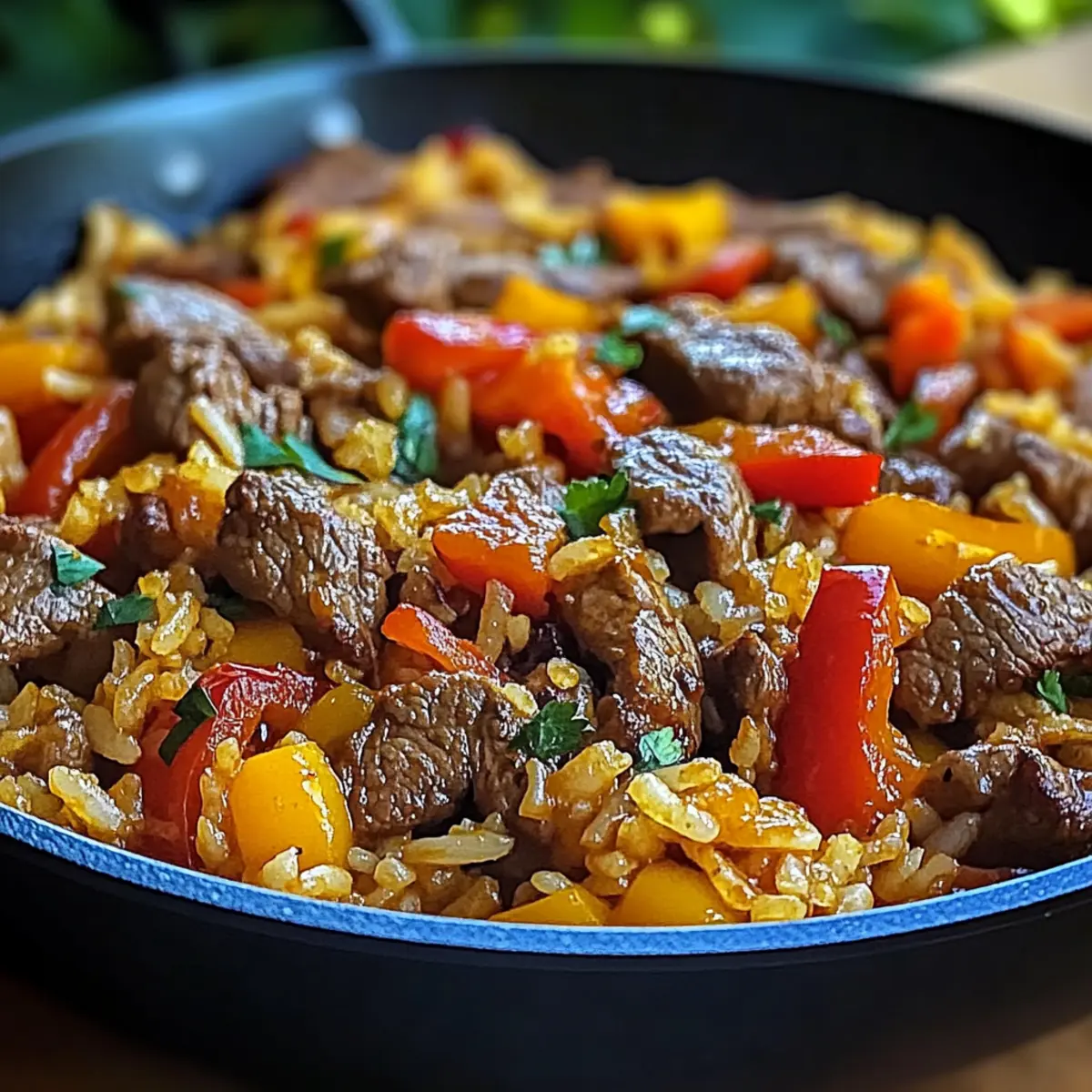 Beef Pepper Rice Skillet