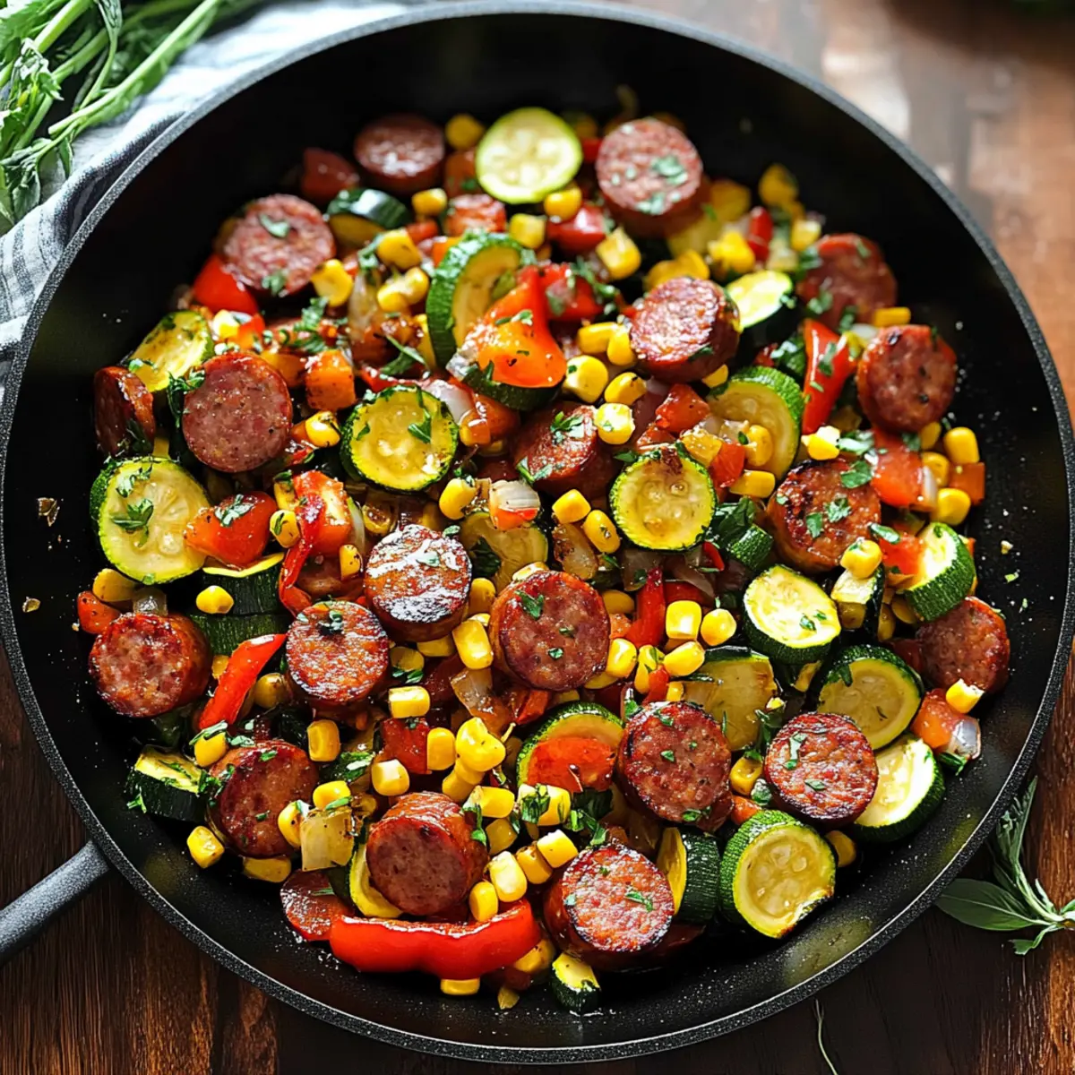 Sausage and Veggies Skillet