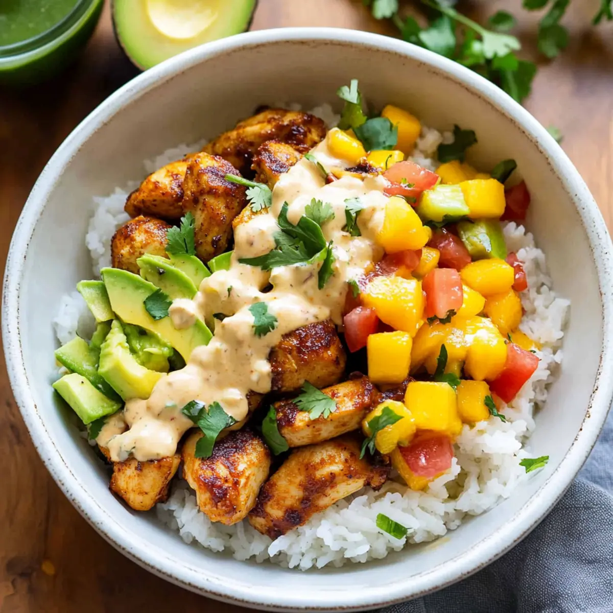 Mango Habanero Chicken Bowls