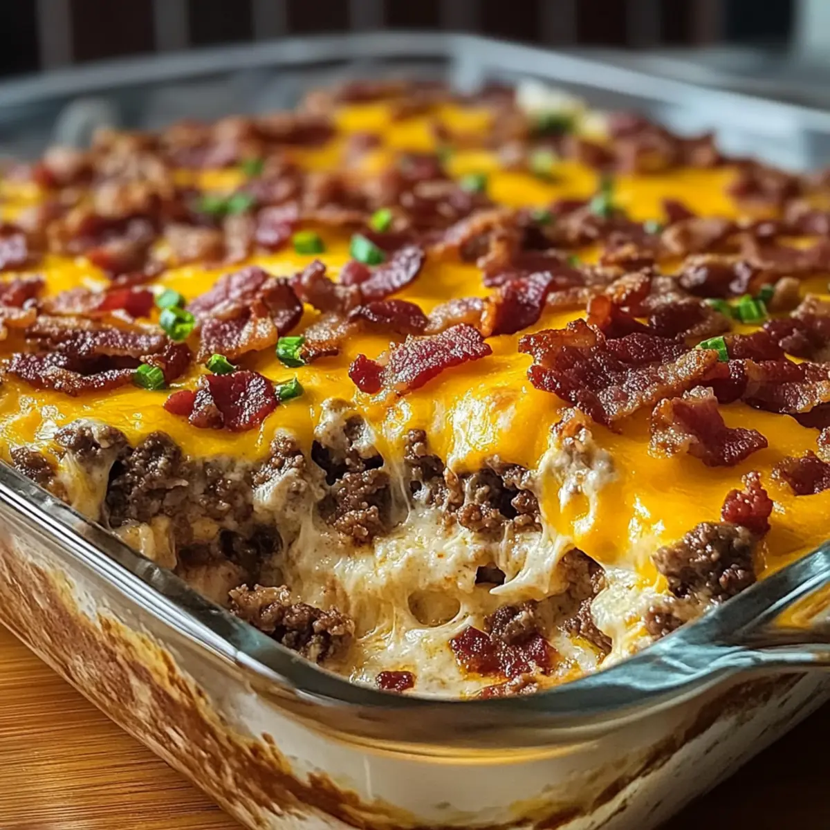 Low-Carb Bacon Cheeseburger Casserole