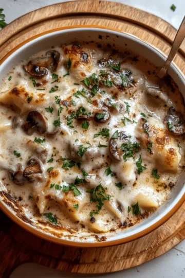 Mushroom Alfredo Lasagna Soup