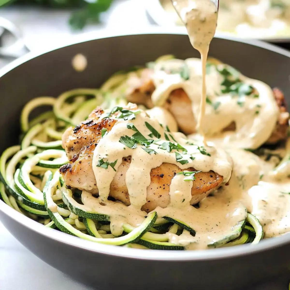 Creamy Chicken Alfredo with Zucchini Noodles You’ll Crave 5 Chicken Alfredo with Zucchini Noodles