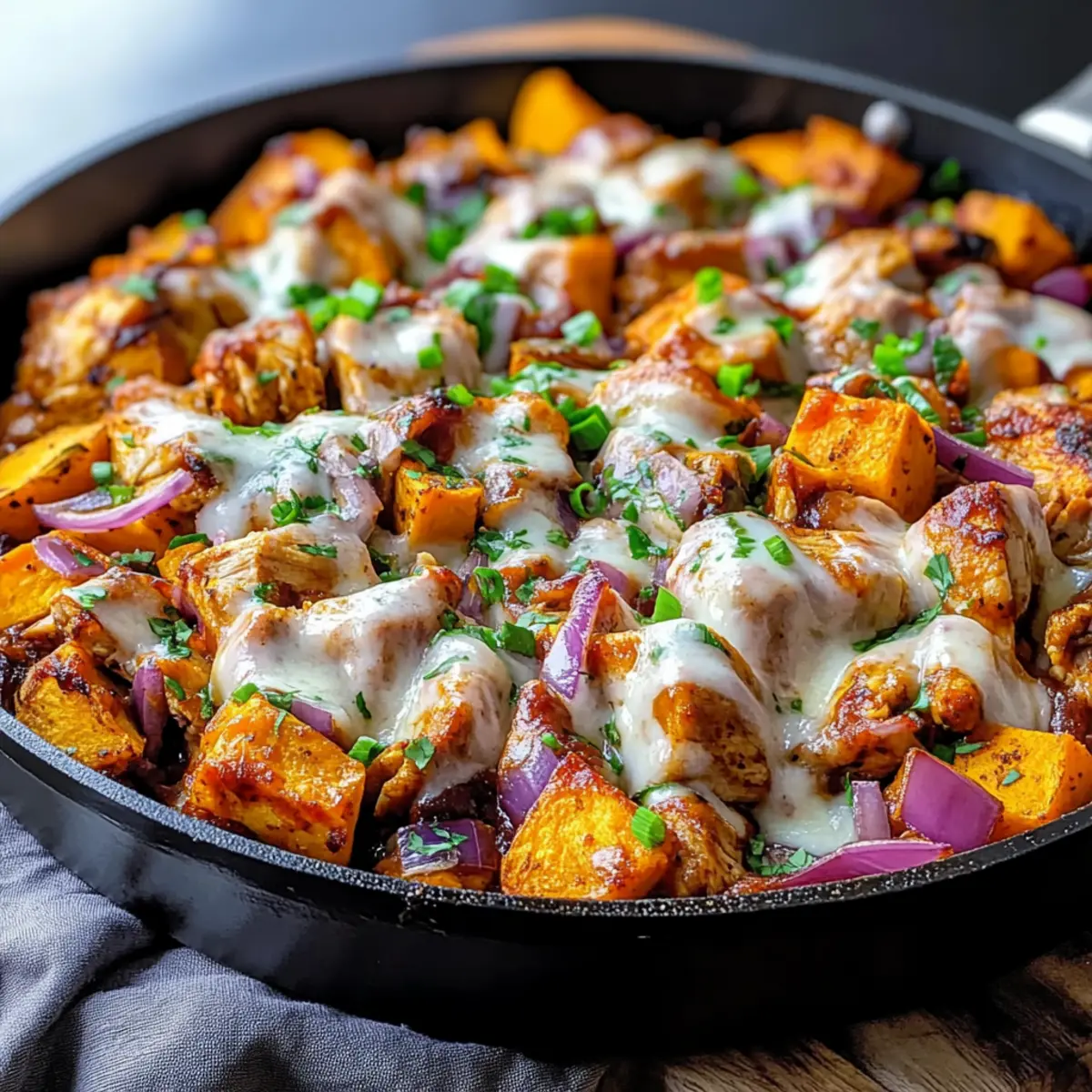 BBQ Chicken Sweet Potato Skillet