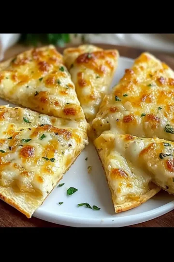 Air Fryer Cheesy Tortilla Garlic Bread