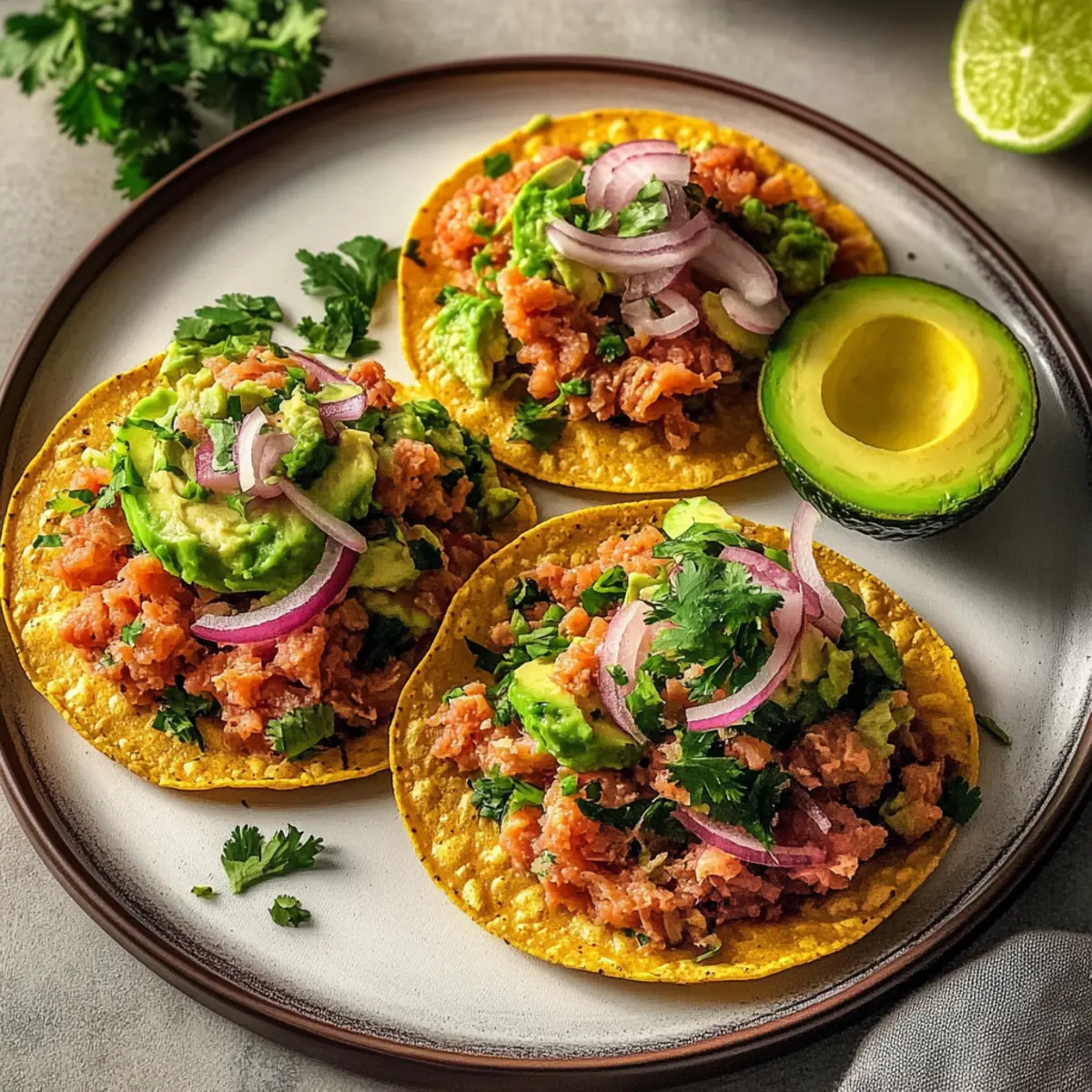 Spicy Tuna and Avocado Tostadas
