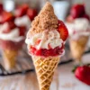 Strawberry Crunch Cheesecake Cones