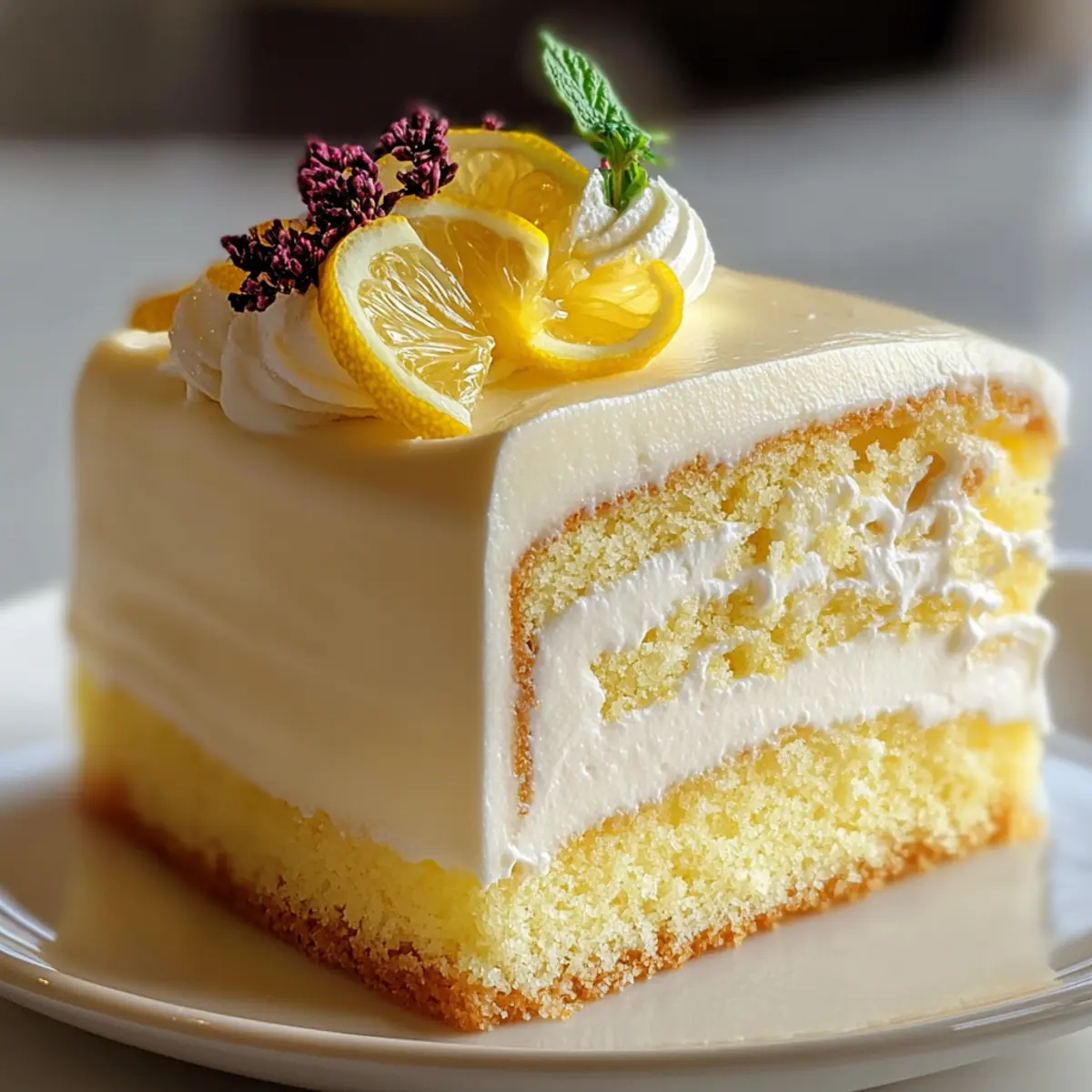 Delightful Lemon Mousse Cake