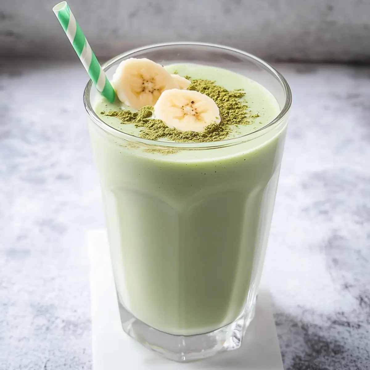 Homemade Banana Matcha Smoothie