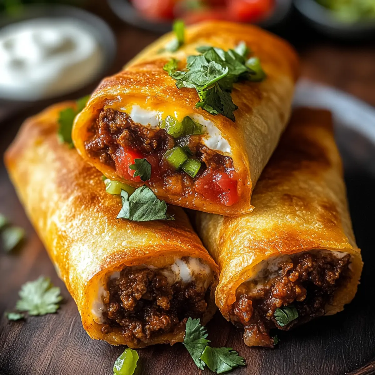 Beef and Cheese Chimichangas Recipe