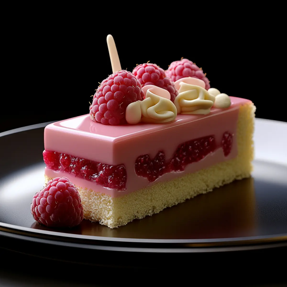 White Chocolate Raspberry Mirror Cake