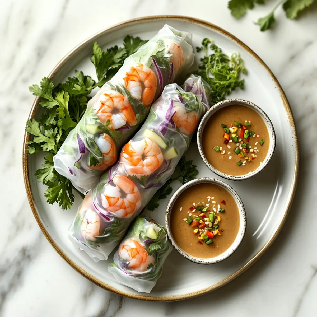 Fresh Shrimp Spring Rolls with Peanut Sauce Bliss 5 Shrimp Spring Rolls