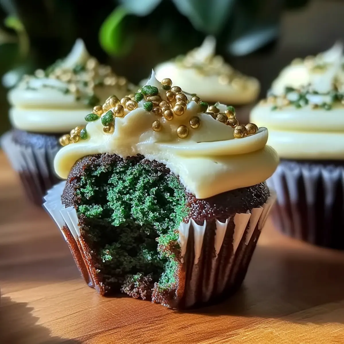 St Patricks Day Green Velvet Cupcakes