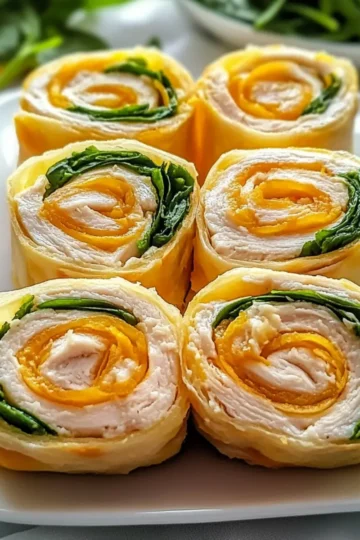 Chicken Cheddar Pinwheel Sandwiches