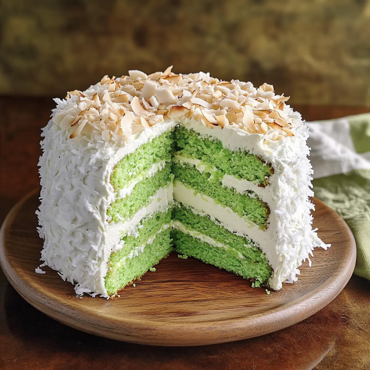 Pandan Coconut Chiffon Cake
