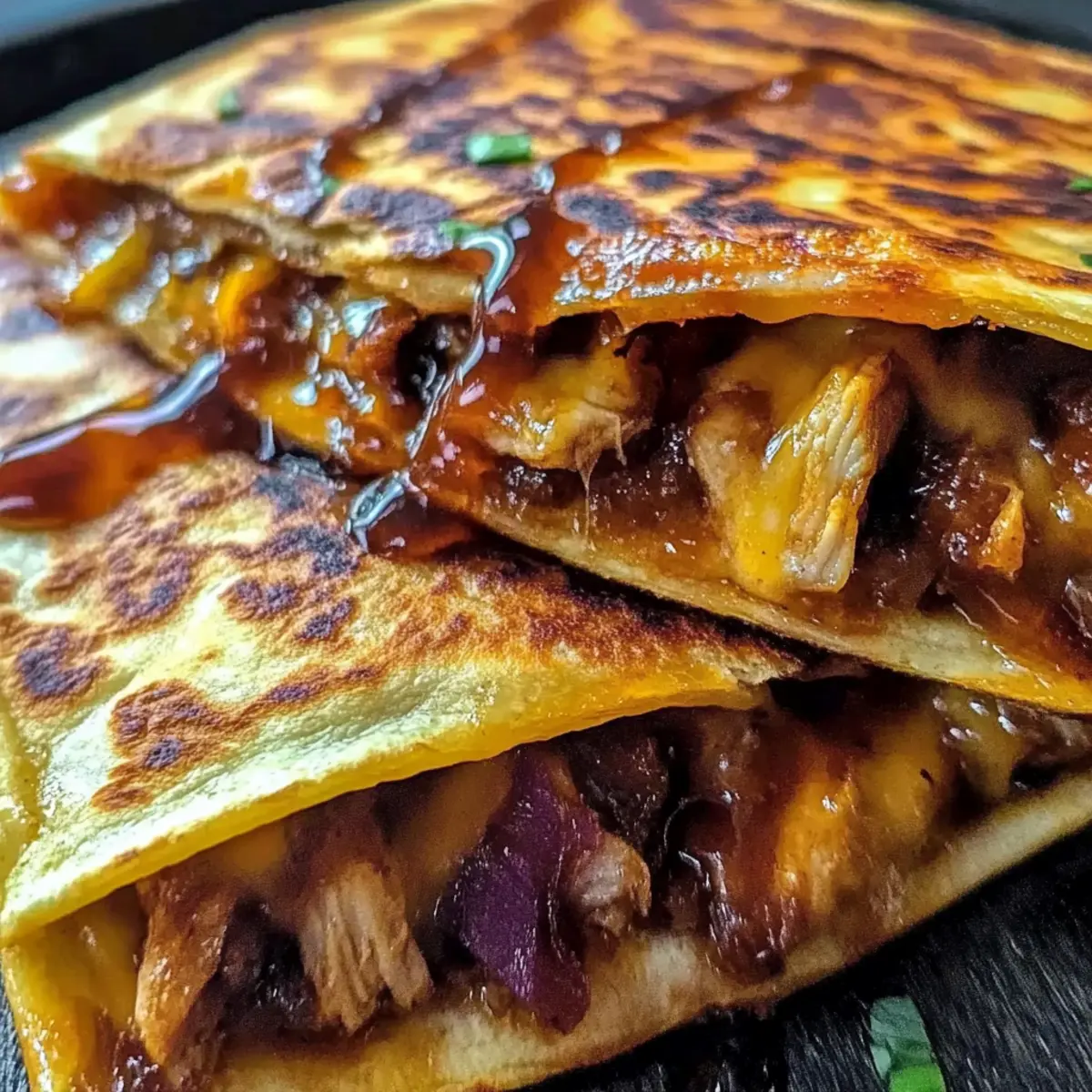 Hot Honey BBQ Chicken Quesadillas