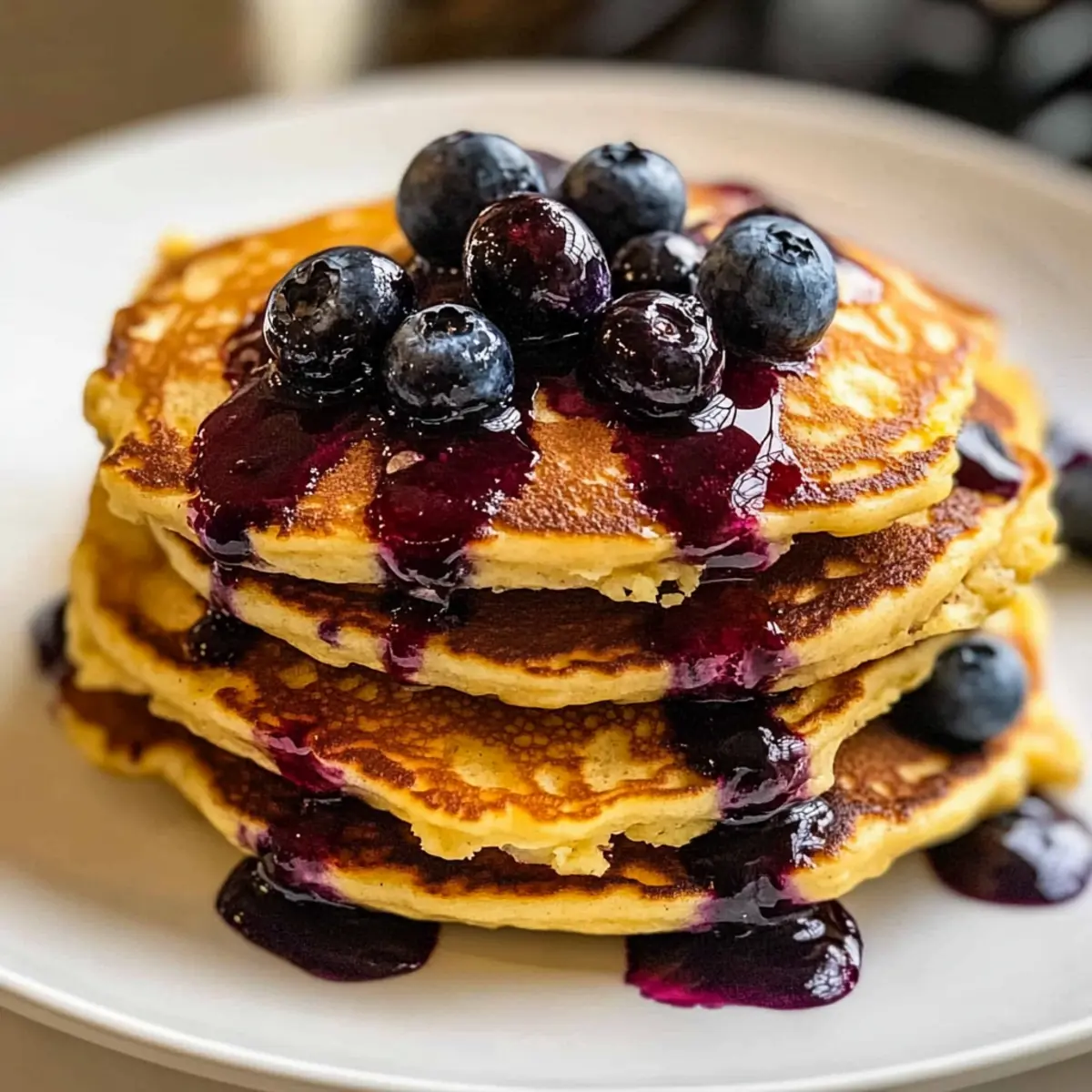Polenta Pancakes with Blueberry Maple
