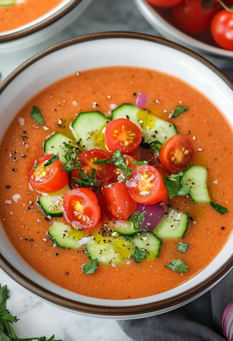 Gazpacho Cold Tomato Soup Recipe for Summer