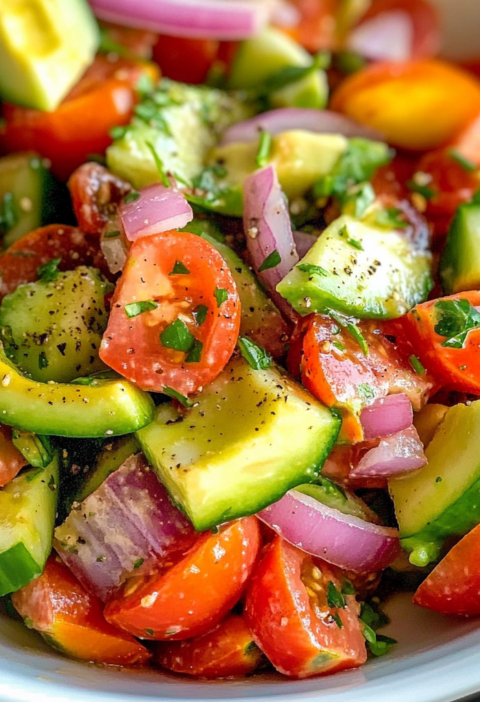 Tomato Cucumber Avocado Salad for Quick Healthy Meals