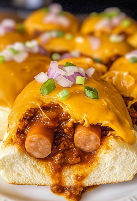 Chili Cheese Dog Sliders for Game Day