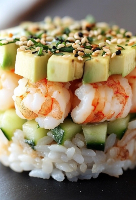 Delicious Shrimp Sushi Stacks Easy Appetizer