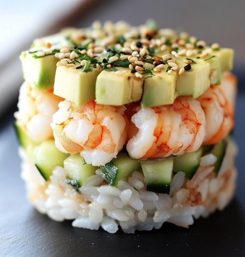 Delicious Shrimp Sushi Stacks Easy Appetizer
