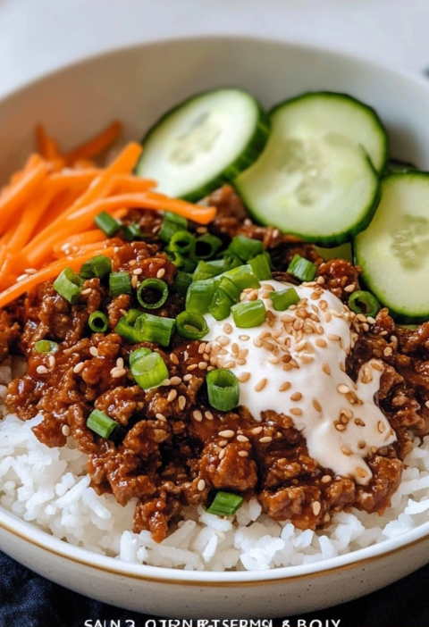 Korean Beef Cucumber Bowls