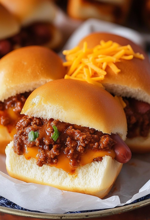 Chili Cheese Dog Sliders Recipe