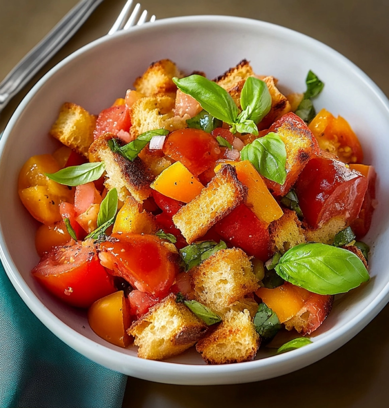 Authentic Panzanella Salad with Rustic Bread